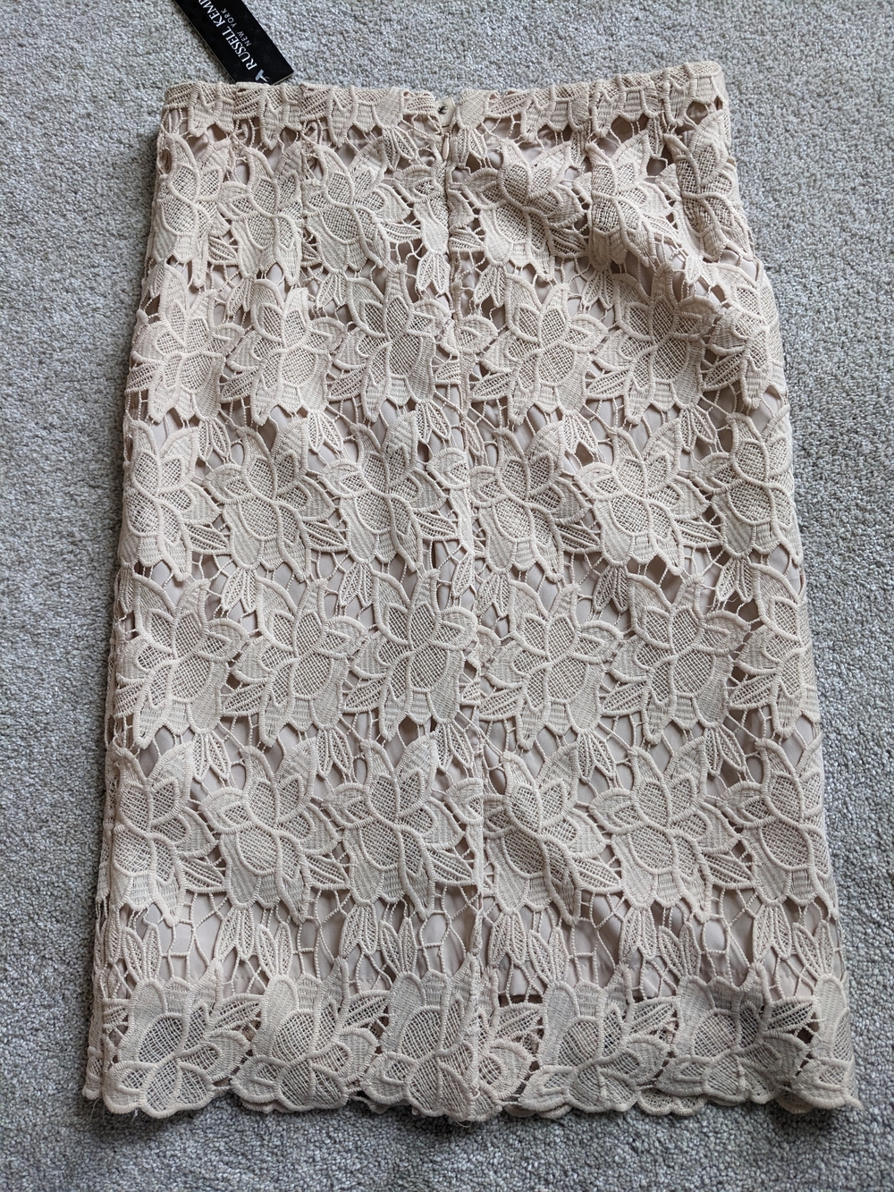 Russell Kemp Beige Lace Pencil Skirt - Picture 2 of 4
